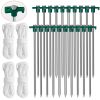 Tent Pegs Ropes Set 20Pcs 9.8In Heavy Duty Tent Stakes Nails Spike With 4X 9.8Ft Nylon Ropes Tent Pop Up Canopy Stakes
