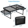Foldable Camping Table Collapsible Picnic Aluminum Alloy Grill Stand 88Lbs Max Load Bbq Table With 2 Side Trays