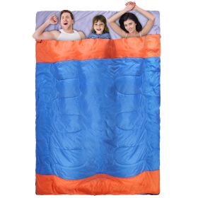 3 People Sleeping Bag For Adult Kids Lightweight Water Resistant Camping Cotton Liner Cold Warm Weather Indoor Outdoor Use 3 Season With Sack For Spri
