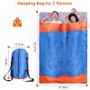 2 People Sleeping Bag For Adult Kids Lightweight Water Resistant Camping Cotton Liner Cold Warm Weather Indoor Outdoor Use 3 Season With Sack For Spri
