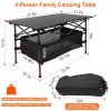 Folding Camping Table Portable Lightweight Aluminum Roll-Up Picnic Bbq Desk With Carrying Bag Heavy Duty Outdoor Beach Backyard Party Patio