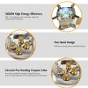 13000W Portable Windproof Camping Stove Five-Head Gas Cooking Burner With Piezo Ignition Stepless Flame Control Fit For Iso-Butane, Propane, Butane Fu