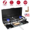 3 Burner Camping Stove 20000 Btu Portable Foldable Propane Stove With Toast Tray Windshield Portable Handle Outdoor Cooking Gas Stove For Rv Camping B