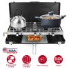 3 Burner Camping Stove 20000 Btu Portable Foldable Propane Stove With Toast Tray Windshield Portable Handle Outdoor Cooking Gas Stove For Rv Camping B