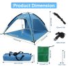 Beach Tent Outdoor Waterproof Tent Canopy For 4-6 Person With 3 Door Openings Carrying Bag Upf50+ Easy Setup For Beach Picnic Camping Hiking Adventure