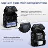 42L/11Gal Fishing Backpack Large Capacity Fishing Tackle Storage Bag With Rod Holders 16-Pocket Water-Resistant With Divider Adjustable Padded Straps