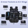 42L/11Gal Fishing Backpack Large Capacity Fishing Tackle Storage Bag With Rod Holders 16-Pocket Water-Resistant With Divider Adjustable Padded Straps