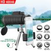 40X40 Hd Optical Monocular Telescope W/ Fmc Lens Low Light Vision Scope Phone Holder Tripod Compass For Bird Watching Hunting Camping Hiking Sport Eve
