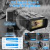 Night Vision Goggles 4K Full-Color Binoculars 10X Zoom With 2624Ft Viewing Range 3\'\' Screen 64G Mmc Card Wifi App Control Save Photo And Video For C