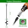 4 Pack Heavy Duty Ground Auger Stakes 2.76In Wide Spiral Drill Bits Soil Hole Digging Drill Shaft Farm Vegetable Flower Planting Earth Planter Digger