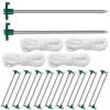 Tent Pegs Ropes Set 20Pcs 9.8In Heavy Duty Tent Stakes Nails Spike With 4X 9.8Ft Nylon Ropes Tent Pop Up Canopy Stakes