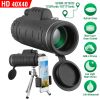 40X40 Hd Optical Monocular Telescope W/ Fmc Lens Low Light Vision Scope Phone Holder Tripod Compass For Bird Watching Hunting Camping Hiking Sport Eve