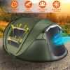 3-4 Person Pop Up Tent Automatic Setup Camping Tent Waterproof Instant Setup Tent With 4 Tent Poles 2 Mosquito Net Windows Carrying Bag For Hiking Cli