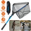 Foldable Fishing Net With Aluminum Alloy Rod Eva Handle Durable 5Mm Hexagonal Nano Coating Nylon Mesh Collapsible Landing Net Safe Fish Catching Or Re