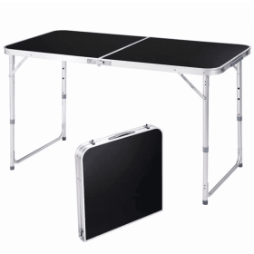 4 Ft Folding Camping Table Portable Adjustable Height Aluminum Picnic Table for Indoor Outdoor Use (Shipment from Walmart)