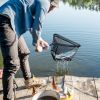 Foldable Fishing Net With Aluminum Alloy Rod Eva Handle Durable 5Mm Hexagonal Nano Coating Nylon Mesh Collapsible Landing Net Safe Fish Catching Or Re