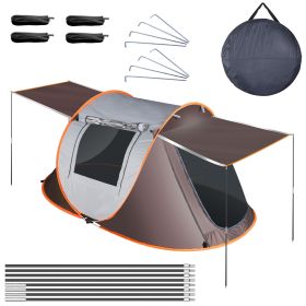 3-4 Person Pop Up Tent Automatic Setup Camping Tent Waterproof Instant Setup Tent With 4 Tent Poles 2 Mosquito Net Windows Carrying Bag For Hiking Cli
