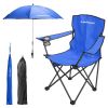 Camping Chair With Umbrella Lightweight Foldable Outdoor Chair With Cup Holder Detachable Sun Canopy Carrying Bag 330Lbs Max Load For Beach Picnic Tra