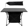 Foldable Camping Table With Storage Basket Rustproof Portable Aluminum Alloy Roll-Up Camping Table With Carrying Bag For Camping Hiking Bbq Picnic Fis