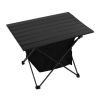 Foldable Camping Table With Storage Basket Rustproof Portable Aluminum Alloy Roll-Up Camping Table With Carrying Bag For Camping Hiking Bbq Picnic Fis
