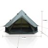 9.8Ft Oxford Bell Tent For Family Camping Spacious Yurt Tent With Stove Jack, 4 Season Glamping Shelter, Waterproof Oxford Hot Tent For 3-4 People