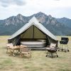 13.1Ft Oxford Bell Tent For Family Camping Spacious Yurt Tent With Stove Jack, 4 Season Glamping Shelter, Waterproof Oxford Hot Tent For 4-8 People