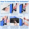 Camping Chair With Umbrella Lightweight Foldable Outdoor Chair With Cup Holder Detachable Sun Canopy Carrying Bag 330Lbs Max Load For Beach Picnic Tra