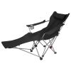 Reclining Camping Chair With Footrest 4-Position Adjustable Outdoor Folding Chair Heavy Duty Portable Camping Lounge Chair With Headrest Cup Holder &