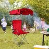 Foldable Beach Canopy Chair Sun Protection Camping Lawn Canopy Chair 330Lbs Load Folding Seat W/ Cup Holder For Beach Poolside Travel Picnic