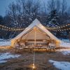 13.1Ft Oxford Bell Tent For Family Camping Spacious Yurt Tent With Stove Jack, 4 Season Glamping Shelter, Waterproof Oxford Hot Tent For 4-8 People