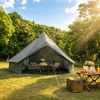 13.1Ft Oxford Bell Tent For Family Camping Spacious Yurt Tent With Stove Jack, 4 Season Glamping Shelter, Waterproof Oxford Hot Tent For 4-8 People