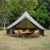 9.8Ft Oxford Bell Tent For Family Camping Spacious Yurt Tent With Stove Jack, 4 Season Glamping Shelter, Waterproof Oxford Hot Tent For 3-4 People
