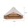 13.1Ft Oxford Bell Tent For Family Camping Spacious Yurt Tent With Stove Jack, 4 Season Glamping Shelter, Waterproof Oxford Hot Tent For 4-8 People