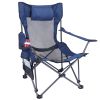 Foldable Camping Chair 330Lbs Load Heavy Duty Steel Lawn Chair Collapsible Chair With Reclining Backrest Angle Cup Holder Pillow Side Pocket Carry Bag