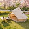 13.1Ft Oxford Bell Tent For Family Camping Spacious Yurt Tent With Stove Jack, 4 Season Glamping Shelter, Waterproof Oxford Hot Tent For 4-8 People