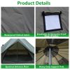 13.1Ft Oxford Bell Tent For Family Camping Spacious Yurt Tent With Stove Jack, 4 Season Glamping Shelter, Waterproof Oxford Hot Tent For 4-8 People