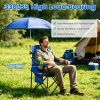 Camping Chair With Umbrella Lightweight Foldable Outdoor Chair With Cup Holder Detachable Sun Canopy Carrying Bag 330Lbs Max Load For Beach Picnic Tra