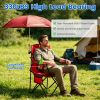 Camping Chair With Umbrella Lightweight Foldable Outdoor Chair With Cup Holder Detachable Sun Canopy Carrying Bag 330Lbs Max Load For Beach Picnic Tra