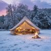 9.8Ft Oxford Bell Tent For Family Camping Spacious Yurt Tent With Stove Jack, 4 Season Glamping Shelter, Waterproof Oxford Hot Tent For 3-4 People
