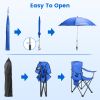 Camping Chair With Umbrella Lightweight Foldable Outdoor Chair With Cup Holder Detachable Sun Canopy Carrying Bag 330Lbs Max Load For Beach Picnic Tra