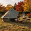 9.8Ft Oxford Bell Tent For Family Camping Spacious Yurt Tent With Stove Jack, 4 Season Glamping Shelter, Waterproof Oxford Hot Tent For 3-4 People