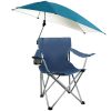 Foldable Beach Chair With Detachable Umbrella Armrest Adjustable Canopy Stool With Cup Holder Carry Bag For Camping Poolside Travel Picnic Lawn Chair