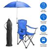 Camping Chair With Umbrella Lightweight Foldable Outdoor Chair With Cup Holder Detachable Sun Canopy Carrying Bag 330Lbs Max Load For Beach Picnic Tra