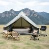 9.8Ft Oxford Bell Tent For Family Camping Spacious Yurt Tent With Stove Jack, 4 Season Glamping Shelter, Waterproof Oxford Hot Tent For 3-4 People