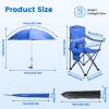 Camping Chair With Umbrella Lightweight Foldable Outdoor Chair With Cup Holder Detachable Sun Canopy Carrying Bag 330Lbs Max Load For Beach Picnic Tra