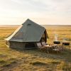 13.1Ft Oxford Bell Tent For Family Camping Spacious Yurt Tent With Stove Jack, 4 Season Glamping Shelter, Waterproof Oxford Hot Tent For 4-8 People