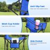 Camping Chair With Umbrella Lightweight Foldable Outdoor Chair With Cup Holder Detachable Sun Canopy Carrying Bag 330Lbs Max Load For Beach Picnic Tra