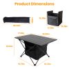 Foldable Camping Table With Storage Basket Rustproof Portable Aluminum Alloy Roll-Up Camping Table With Carrying Bag For Camping Hiking Bbq Picnic Fis