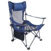 Foldable Camping Chair 330Lbs Load Heavy Duty Steel Lawn Chair Collapsible Chair With Reclining Backrest Angle Cup Holder Pillow Side Pocket Carry Bag