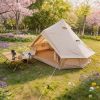 9.8Ft Oxford Bell Tent For Family Camping Spacious Yurt Tent With Stove Jack, 4 Season Glamping Shelter, Waterproof Oxford Hot Tent For 3-4 People